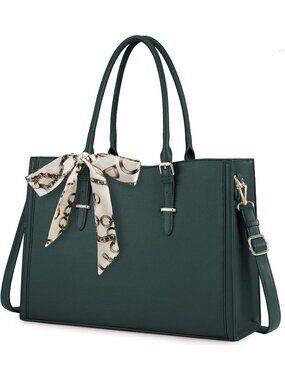 Women's Green PU Leather Waterproof Bag Work for Office Travel Shoulder Bags